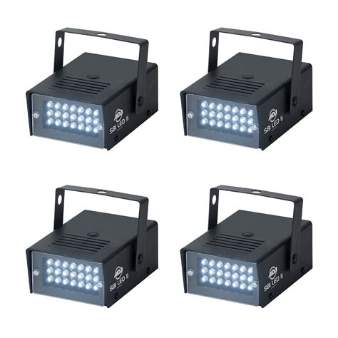 ADJ LED II DJ Party Stage Lighting Variable Speed Mini Strobe Light (4 ...