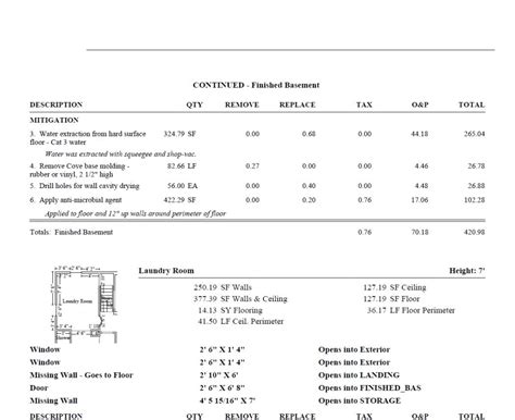 Mold Remediation Estimate Template