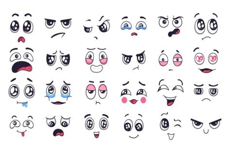 Funny Faces SVG, Cartoon Eyes And Cartoon Mouth For Cricut Silhouette ...