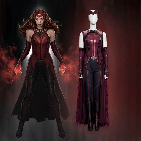 Wanda Vision Cosplay Scarlet Witch Wanda Cosplay Costume Women Leather ...