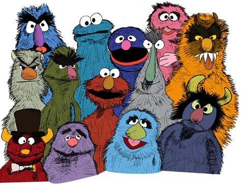 Sesame Street Monsters! (rough artwork) by Bigfatloser86 on DeviantArt