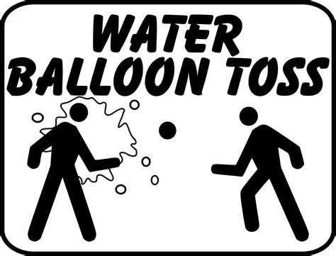 Clipart - water balloon toss sign