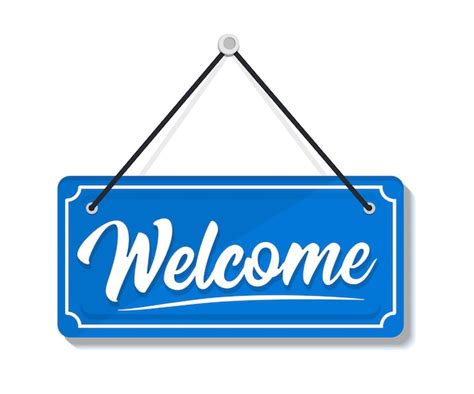 Premium Vector | Welcome - hanging door sign isolated on transparent ...