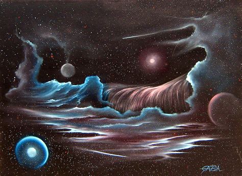 Celestial Wave Painting by David Gazda