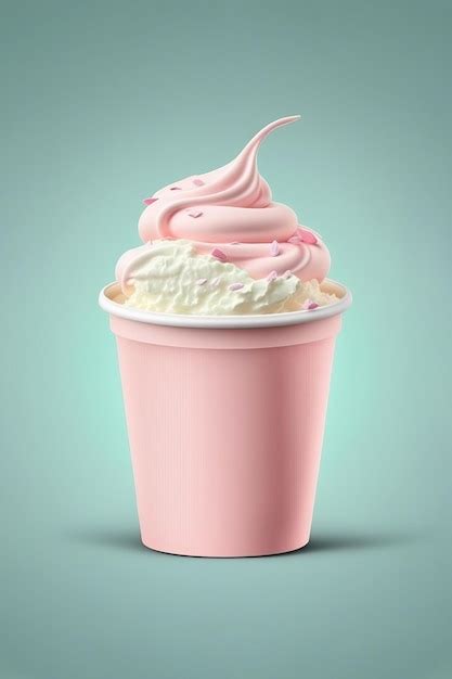 Premium AI Image | Ice cream with cup mockup design