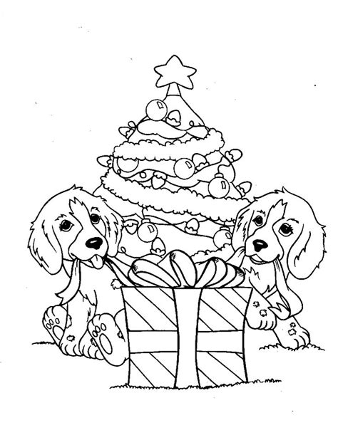 Christmas Dog Coloring Page