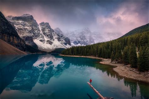 Moraine Lake Canadian Rockies Drone View Wallpaper, HD Nature 4K ...