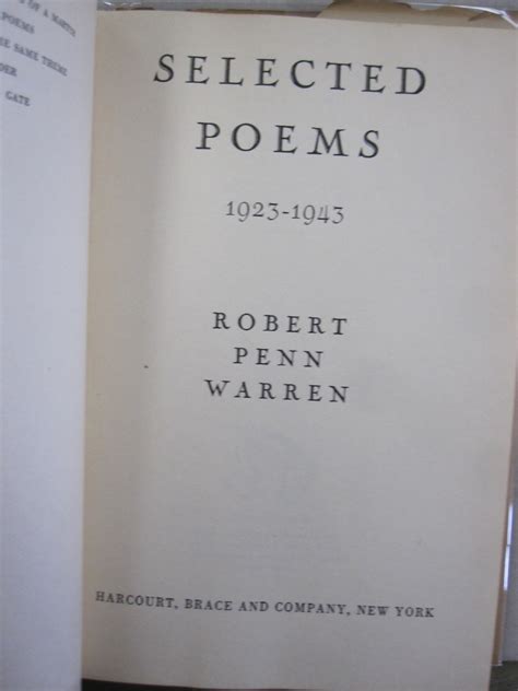 Selected Poems 1923-1943 | Robert Penn Warren | First edition