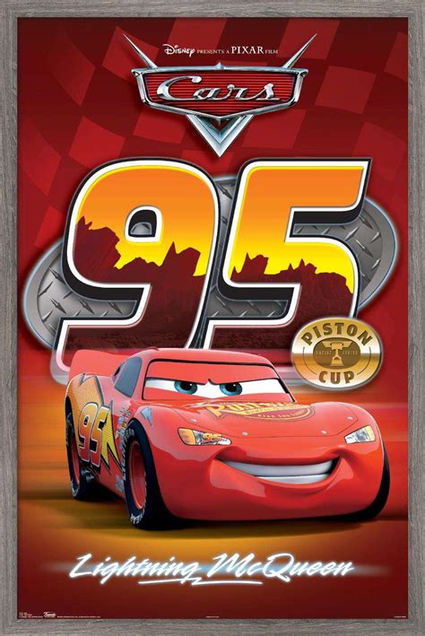 Disney Pixar Cars - Lightning Wall Poster, 22.375" x 34", Framed ...