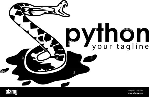 Black python logo template. Black python Monogram Stock Vector Image ...