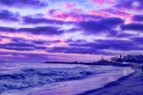 Purple Daze Sunset Coastline Clouds Tamarack Beach | Etsy