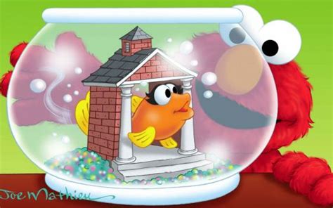 Solve Sesame Street Elmo Fish Bowl jigsaw puzzle online with 135 pieces