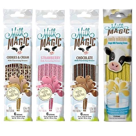 Amazon.com : Milk Magic Milk Flavoring Magic Straws Assorted Flavors ...