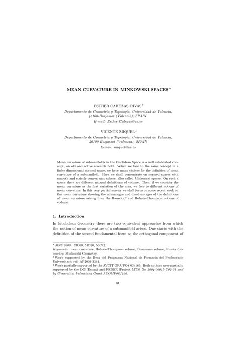 (PDF) MEAN CURVATURE IN MINKOWSKI SPACES