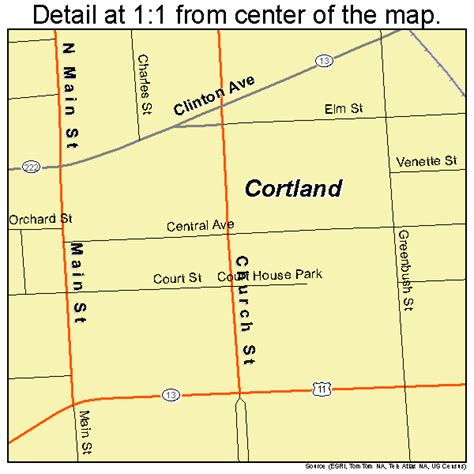 Cortland New York Street Map 3618388