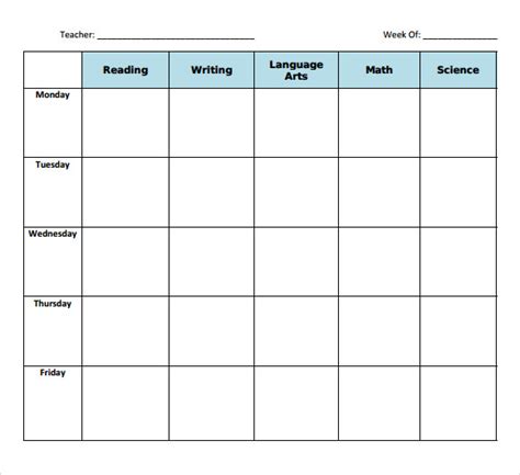 Printable lesson plan book pages