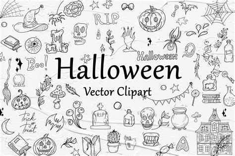 Halloween Vector SVG Clipart | Outline Icons ~ Creative Market