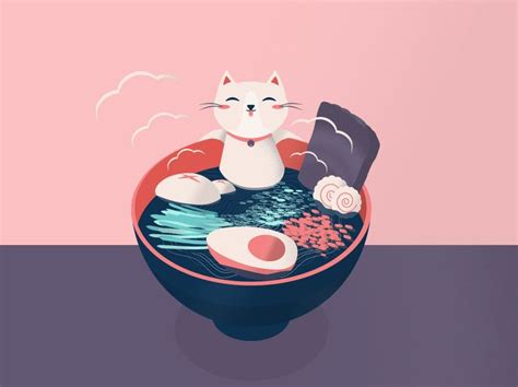 Ramen Cat | Graphic illustration, Cats, Cat design