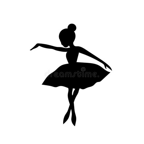 Ballerina Dancer Black Silhouette Stock Vector - Illustration of body ...