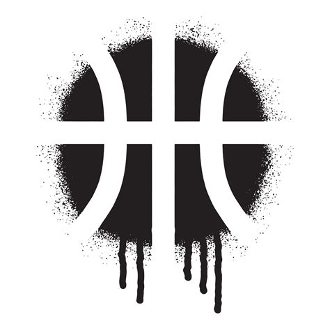 Basketball stencil graffiti with black spray paint 26543869 Vector Art ...