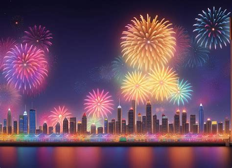 Premium AI Image | Colorful Happy New Year 2024 fireworks