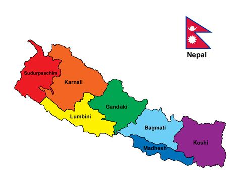 Map of Nepal with province names | Clipart Nepal