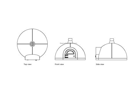 Wood Fire Pizza Oven 02, AutoCAD Block - Free Cad Floor Plans