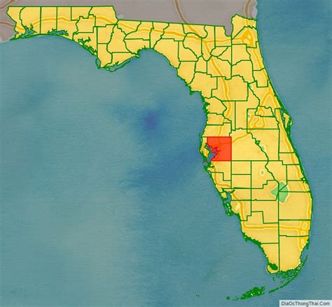 Map of Hillsborough County, Florida - Thong Thai Real