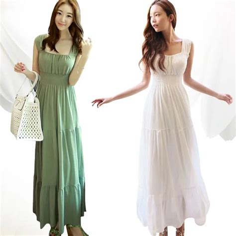 Women Sweet Slim Fit Waist Long Dress Slim Fit Empire Waist Long ...