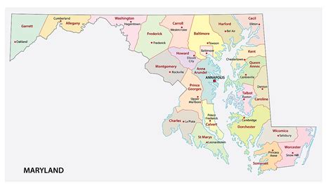 Fetch Map Of Maryland With Cities Free Vector - Www