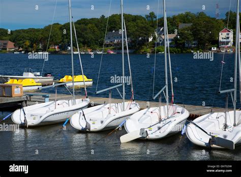 Lake Quinsigamond dock at Regatta Point, Quinsigamond State Park ...