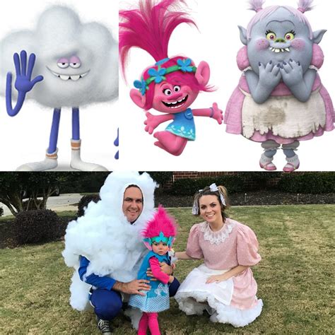 Hilarious Trolls Family Costume DIY | Poppy, Cloud Guy, and Bridget ...