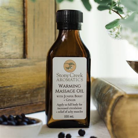 Warming Massage Oil with juniper berry & ginger - Jessica's Apothecary ...