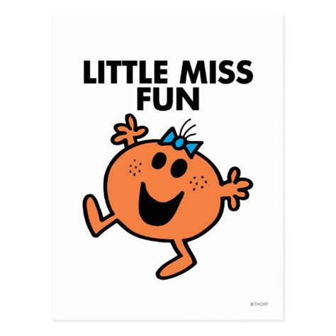 Little Miss Fun Waving Joyously Postcard | Zazzle