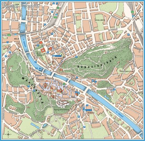 Salzburg Map Tourist Attractions - TravelsFinders.Com