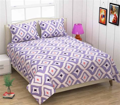 Buy Blue Color Bedsheet With 2 Pillow Covers