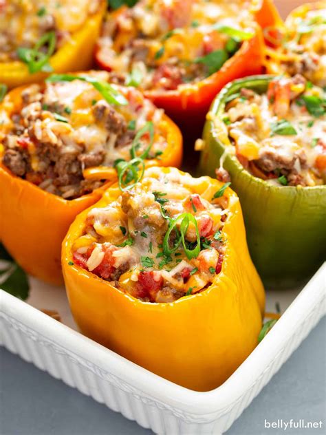 Stuffed Bell Peppers {easy recipe!} - Belly Full