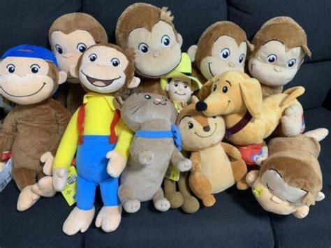 Curious George Plush Anime Goods lot of 11 Set sale Handley Jumpy ...