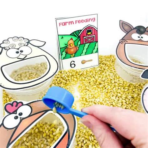 Farm Feeding Counting to 20 Math Game for a Farm Animals Sensory Bin