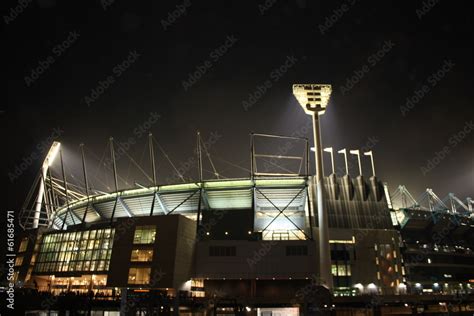 Melbourne Cricket Ground at night Stock Photo | Adobe Stock