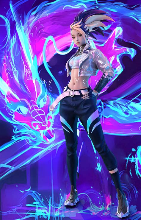 Hintergrundbilder : Akali League of Legends, neon akali, KDA Akali ...