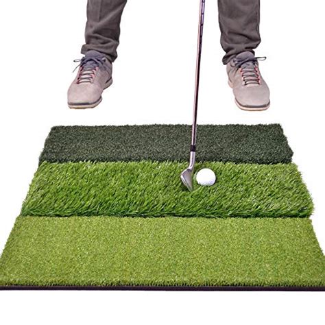 GoSports Tri-Turf XL Golf Practice Hitting Mat – Huge 24 Inch x 24 Inch ...