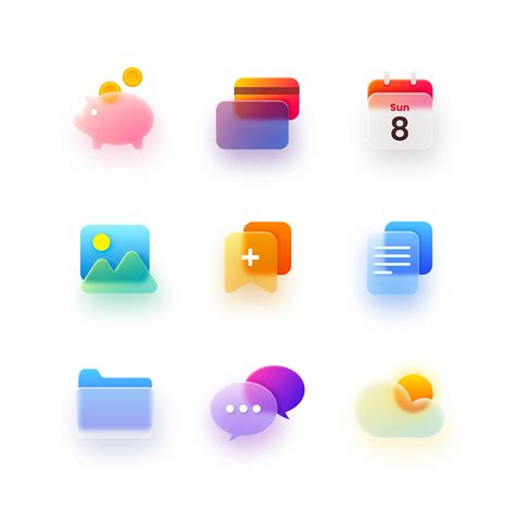 Glassmorphism Icons | Behance