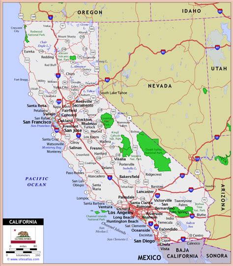 California Map With Highways – Topographic Map of Usa with States