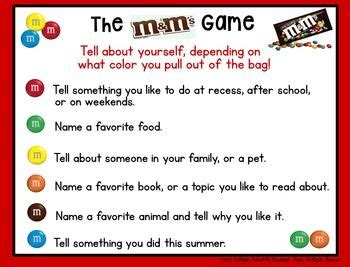 The M&M Game | Get to know you activities, M&m game, Icebreaker activities