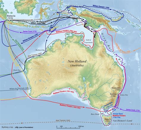 Australian discoveries by Europeans before 1813 | Australia map ...