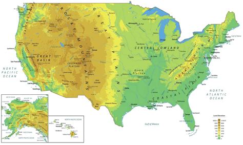 Physical Map of the United States - GIS Geography