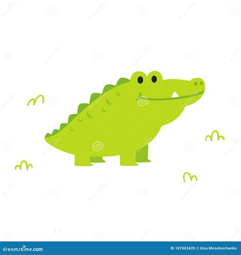 Cute cartoon alligator stock vector. Illustration of isolated - 187803439