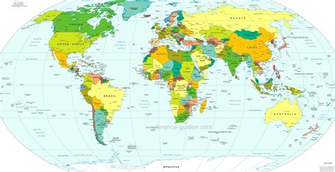 Map of the world with countries names