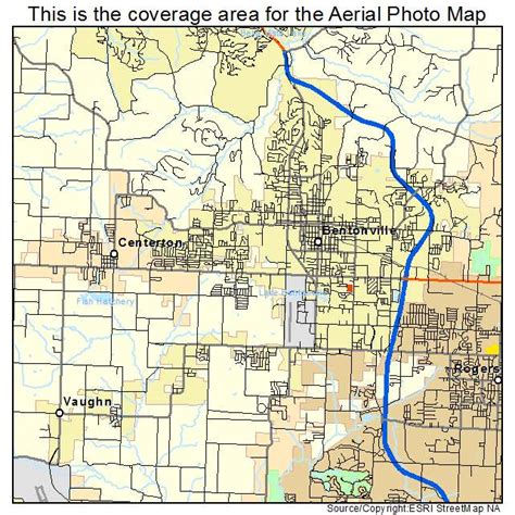 Aerial Photography Map of Bentonville, AR Arkansas